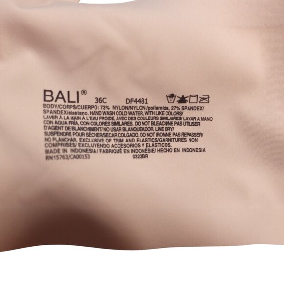 NWT Bali Ultimate Smoothing Lightweight T-Shirt Bra Sz 36C Almond Full Coverage - Picture 9 of 10